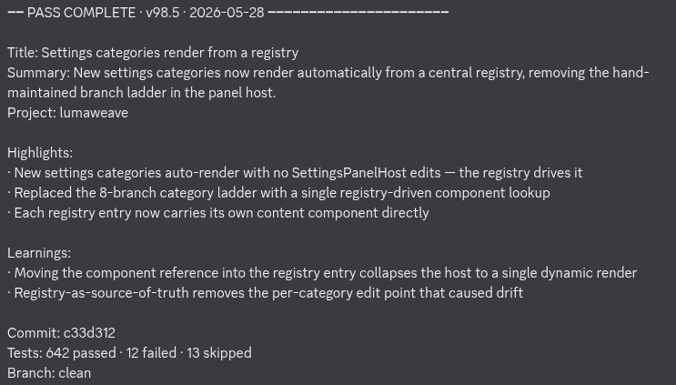 The report in Discord